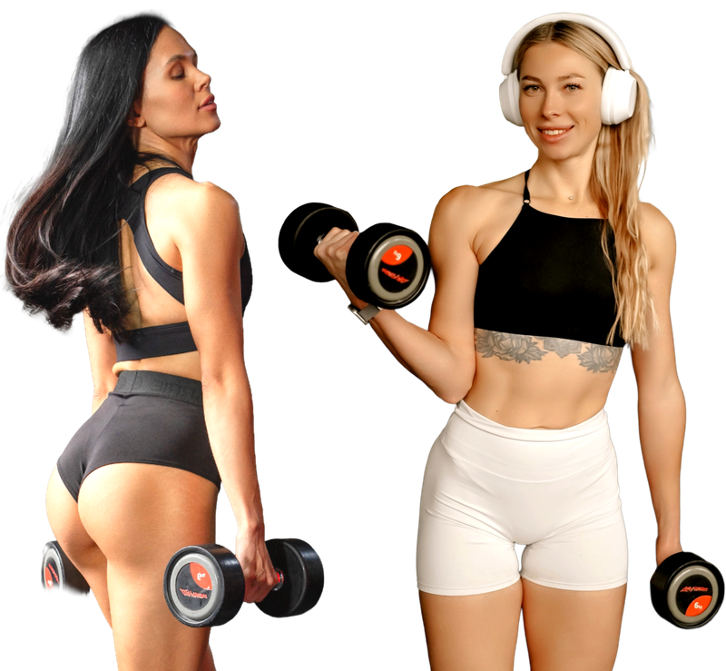 Посетитель с гантелями